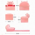 thumbnail image 3 of LAMIRO Plush Foldable Kids Sofa Backrest Armchair 2 in 1 Foldable Children Sofa Cute Cartoon Lazy Sofa Children Flip Open Sofa Bed for Living Room Bedroom Without Liner Filler Toddler Chair, 3 of 4