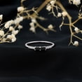 thumbnail image 3 of Rosec Jewels Baguette Black Onyx Minimal Ring with Diamond for Women (AAA Quality), 14K White Gold, US 3.00, 3 of 8
