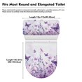 thumbnail image 7 of HELLHERO Purple Butterflies and Flowers Toilet Seat Cover Replacement for Fits All Toilet Shapes Polyester Stretch Stretch Fit Non-Slip Elastic Bottom Washable and Reusable Durable, 7 of 7