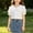 White-2, variant on Girl's Button down Shirt - Ruffle Doll Collar Puff Shorts Sleeve Blouses - Casual Summer School Uniform Dress Tops 9-10 Years