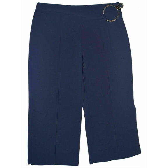 NY Collection Plus Size Split Leg Belted Pants Eclipse 3XP