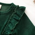thumbnail image 5 of Sopiago Kids Toddler Baby Girl Corduroy Ruffle Long Sleeve Dress Princess Party Dress Fall Winter Skirt Outfit Green (4-5 Years), 5 of 6