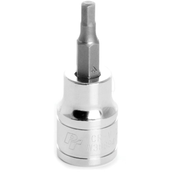 Wilmar W38894 Chrome Hex Bit Socket, 3/8" Drive, 4mm Hex Bit