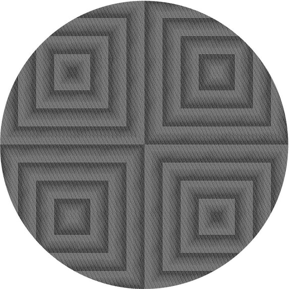 Ahgly Company Indoor Round Patterned Gray Area Rugs, 4' Round