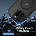 thumbnail image 4 of YINLAI iPhone 16 Pro Case Compatible with Mag-safe,Wave Frame Design Translucent Matte Back TPU Bumper Shockproof Women Men Magnetic Protective Phone Cases for iPhone 16 Pro 6.3",Black, 4 of 8