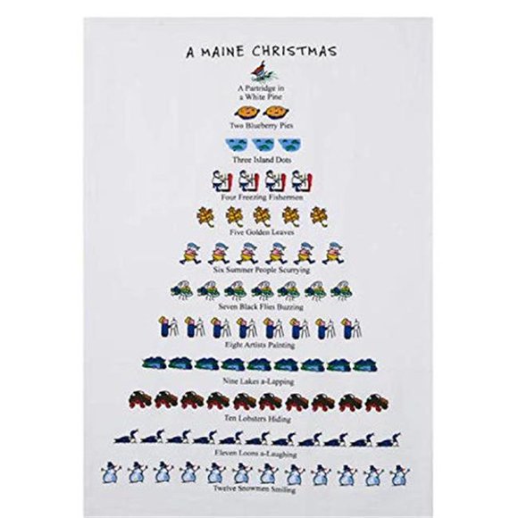 Peking Handicraft 04DP85WC 18 x 26 Po une Serviette de Cuisine de Noël Maine & 44; Multi Couleur - Pack de 6
