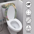 thumbnail image 4 of HELLHERO Dragonfly Flowers Fits All Toilet Shapes Bathroom Toilet Cozy Set & Stretchy Fabric Elastic Edge Elastic Bottom with 2 Pcs Set Toilet Seat Lid Cover, 4 of 8