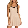 thumbnail image 2 of ZyeKqe Sleep Shirts for Women Sleeveless Crewneck Nightgown with Bulit in Bras Soft Comfy Loungewear Mini Dress, 2 of 7