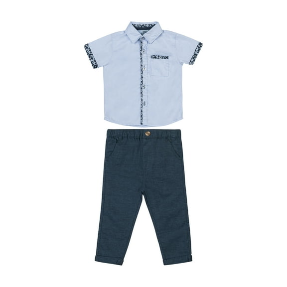 Little Lad Infant Boys' Short Sleeve Shirt and Pant, 2-Piece Set, Sizes 12M-24M