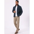 thumbnail image 5 of DARING DIVA Men's Winter Solid Stand Collar Zipper Soft Fleece Jacket L Blue, 5 of 7