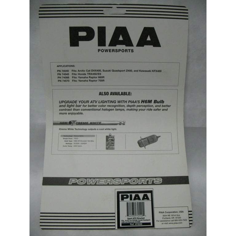 PIAA 74540 Handlebar Lamp Bracket for Arctic Cat DVX 400 Suzuki