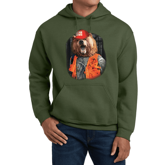 Bear Hunting Camo Clothes Military Green Hoodie Sweatshirt Clothing Accessories Gifts Mens