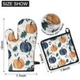thumbnail image 6 of Fall Leaves Pumpkin Kitchen Oven Mitt and Pot Holder Sets 4 Pcs for Baking, Cooking and Grilling, Heat Resistant Up To 392 °F, 6 of 7