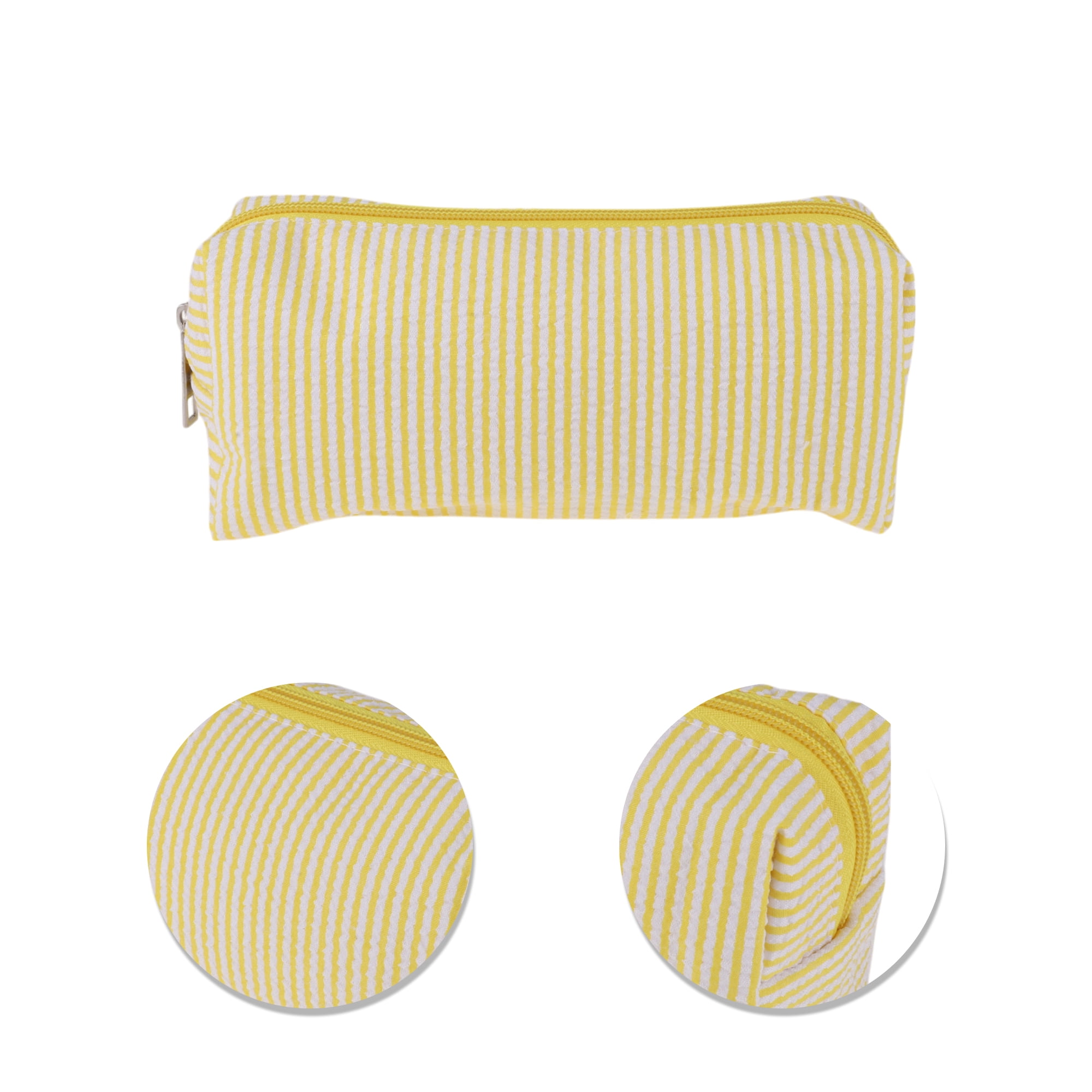 Unique Bargains 1 Pc Lady Portable Rectangle Makeup Bag for Travel Yellow