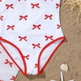 thumbnail image 5 of XZNPDUCQ Girls Swimsuit Set Comfortable Soft Breathable And Stylish With Bow Print Swimming Suit For Girls 11-12 Years Red, 5 of 8