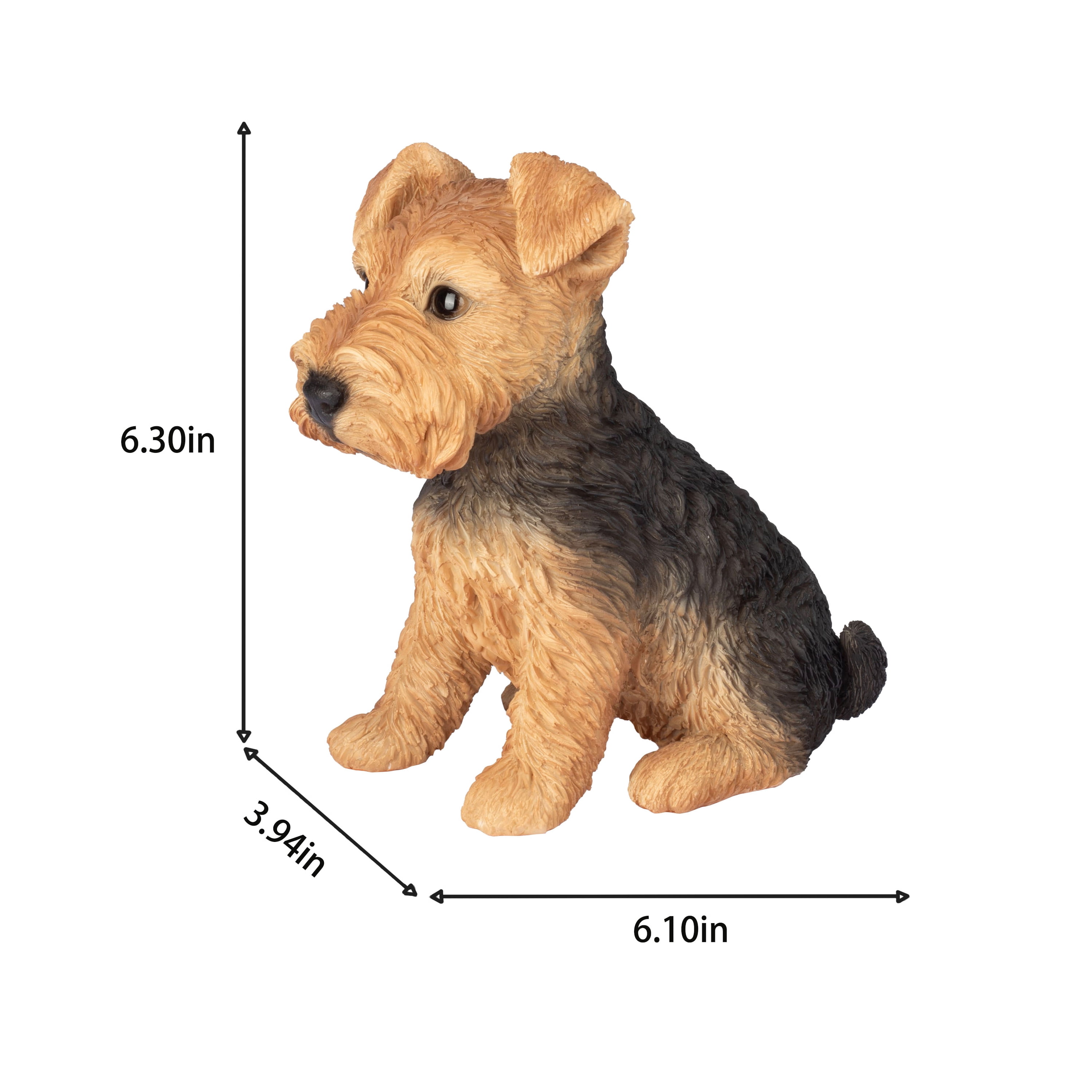 SOREAL Brown Welsh terrier Decorative Puppy Figurine for Home & Garden Décor, Handpainted Polyresin Dog Statue, Realistic Design | Gift for Dog Lovers | Weather-Resistant Indoor/Outdoor Decor