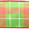 thumbnail image 4 of Vickerman 4" x 10 yd Green/Yellow/Plaid Wired Edge Christmas Ribbon., 4 of 4