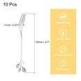thumbnail image 2 of Uxcell 10Pack 4.8" Stainless Steel Leaf Appetizer Fork Tableware Dessert Fork, Silver, 2 of 4