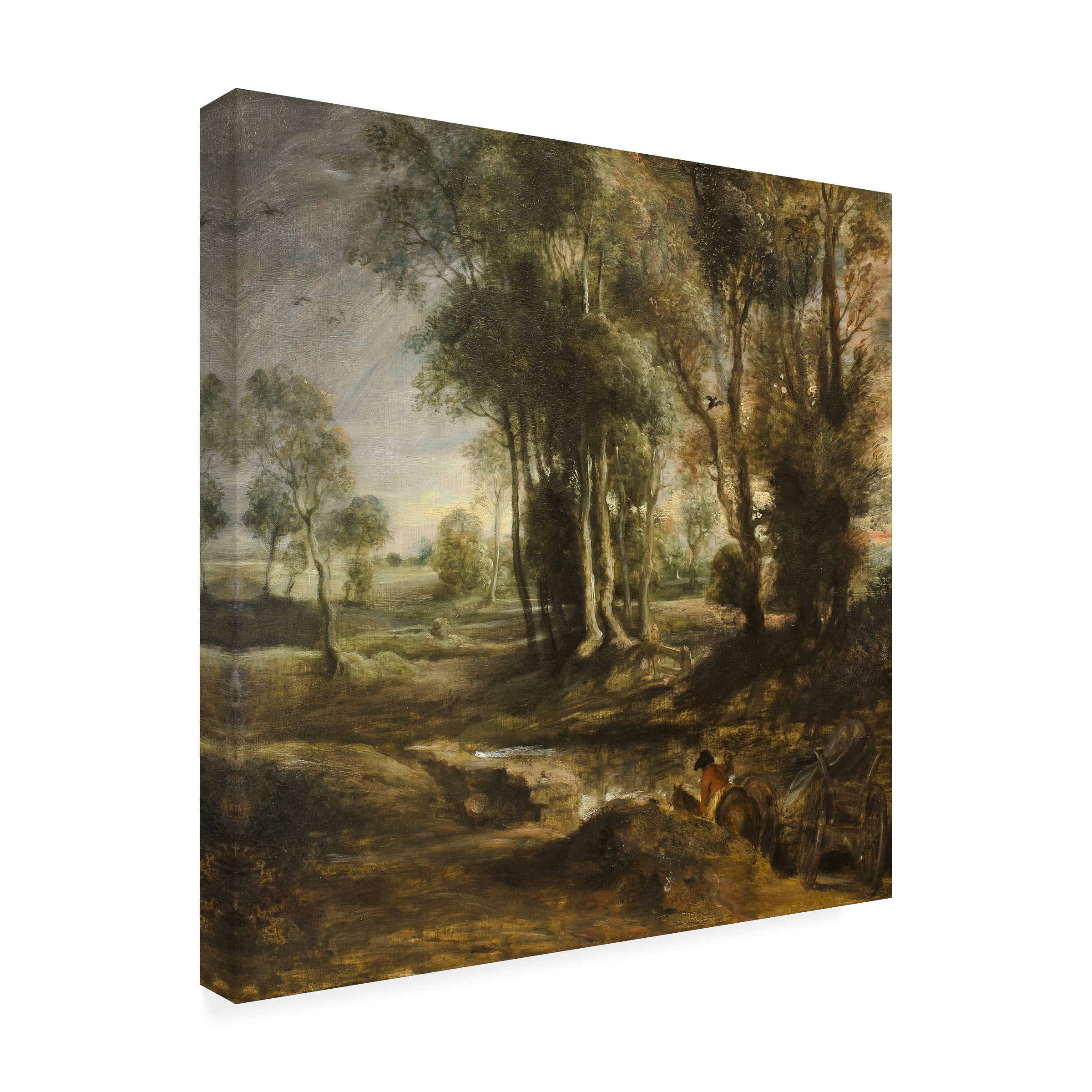 Peter Paul Rubens 'Evening Landscape With Timber Wagon' Canvas Art