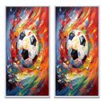 thumbnail image 2 of Designart "modern Soccer Energy" Soccer Framed Wall Art Set Of 2 - Multi-Color Sports Gallery Wall Frame Set For Home Decor, 2 of 7