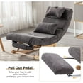 thumbnail image 3 of Rocking Lounge Chair, Modern Accent Rocking Glide Chair with Large Back, Pull Out Pedal and Pillows, Upholstered Lie or Sleep Lazy Chair for Nursery, Living Room, Bedroom, 3 of 7