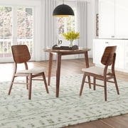 New Classic Furniture Oscar 3 Piece Mid Century Dining Table Set, Brown