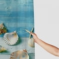 thumbnail image 3 of Creowell  Beach Seashell Shower Curtain Nautical Coastal Shell Starfish Shower Curtains for Bathroom Marine Ocean Waterproof Polyester Fabric Bathroom Decor Curtain with Hooks  White, 3 of 7