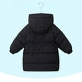 thumbnail image 4 of Efsteb Girls Winter Coats Thicken Hooded Long Puffer Jacket Solid Color Padded Parka Coats Casual Warm Down Outwear with Pocket (Black,9-10 Years), 4 of 9
