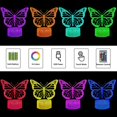 thumbnail image 2 of YSTIAN Butterfly Night Light Birthday Gift for Girls 3D Illusion Lamp Bedside Lamp with 16 Colors Changing Remote Control Butterfly Toys Christmas Gifts, 2 of 7