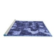 thumbnail image 2 of Ahgly Company Machine Washable Indoor Square Abstract Blue Modern Area Rugs, 3' Square, 2 of 4