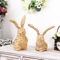 thumbnail image 6 of LSLJS Easter Rattan Rabbit Statue, Easter Decorations 7.5" Handmade Woven Straw Rabbit Figurine, Sitting Rabbit Crafts Vintage Tabletop Ornament Animals Statue Farmhouse Spring Decor for Home, 6 of 7