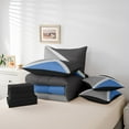 thumbnail image 5 of YST Geometric Triangle 7-Piece Bedding Set, Modern Geometry, Blue Dark Grey and Light Gray, Twin, Soft Microfiber Bed In A Bag, 5 of 5
