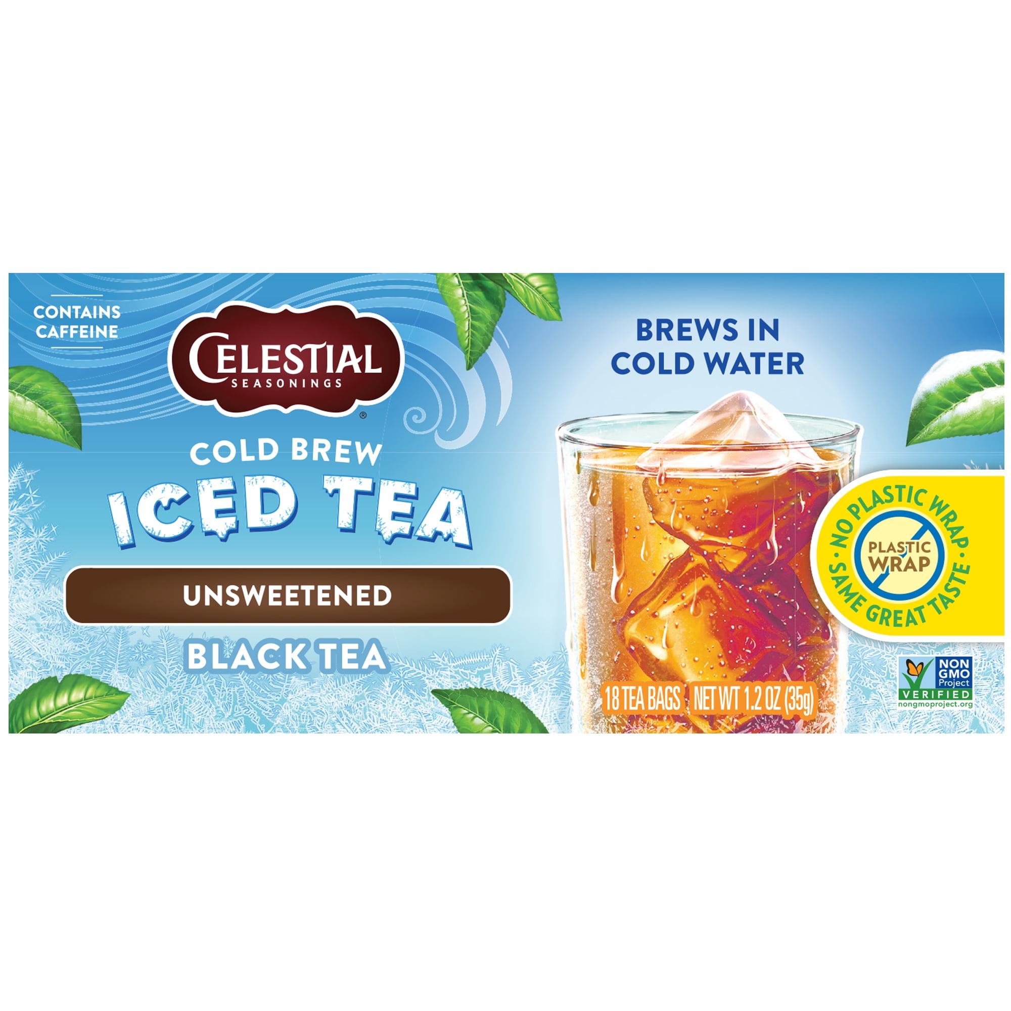 (2 pack) Celestial Seasonings Cold Brew Unsweetened Black Tea, 18 Ct Tea Bags