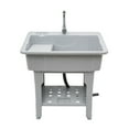 thumbnail image 2 of TFCFL Grey Freestanding Utility Sink Plastic Laundry Tub Wash Basin with 360° Rotatable Faucet & Washboard, 2 of 20