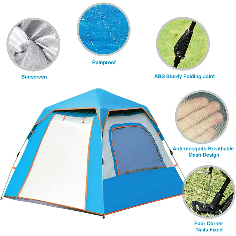 Pop Up Tents for Camping, 2/3/4/5 Person Family Cabin Tents