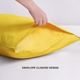 thumbnail image 4 of FLXXIE 1800 Count Double Brushed Microfiber Envelope Pillowcases Set of 2, Queen 20" x 30", Yellow, 4 of 6