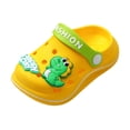 thumbnail image 3 of YDFCWXW Toddler Shoes Little Kid Clogs Slide Sandals for 1-5.5 Years Kids Unisex Girls Shoes and Boys Shoes Garden Shoes Cartoon Slides Slip-Resistance Sandals Beach Slippers (Yellow, 4.5-5 Years), 3 of 5