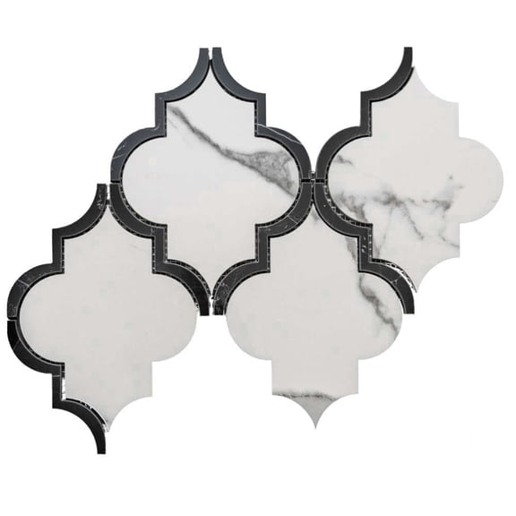 The Tile Life Stately Lantern Calacatta 9" x 14" Porcelain Mosaic Backsplash Wall Tile - Case of 6