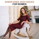 thumbnail image 5 of Guardurnaity Medias hasta la rodilla de seda con estilo para mujer, 20 Uds., seguras, exquisitas, artesanales, transparentes hasta la rodilla Medias, 5 of 6