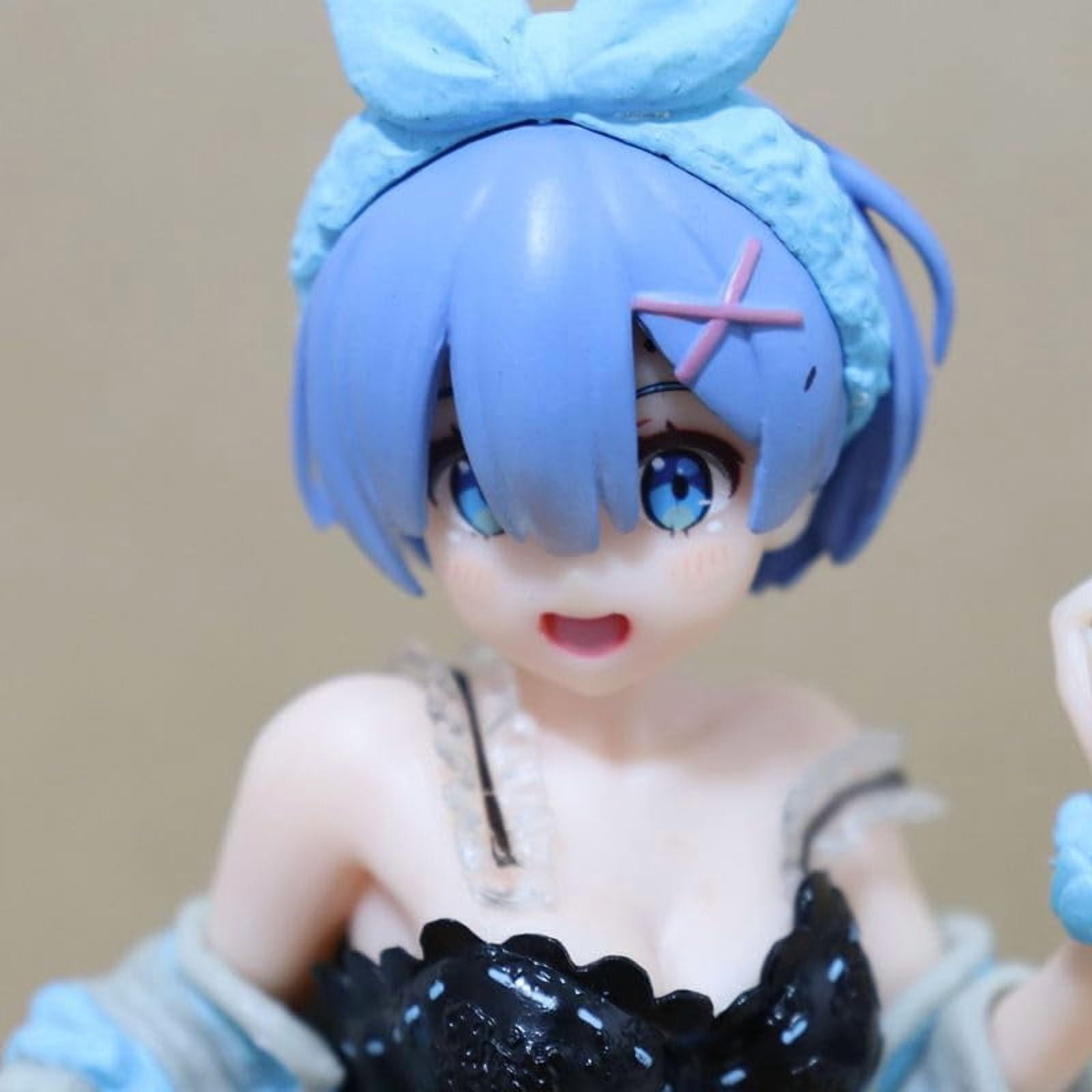 Newly Rem Figure Standing Black Nightdress Rem Action Figures 18cm/7.1inch PVC Characters Handicrafts Souvenirs for Anime Fans Gifts