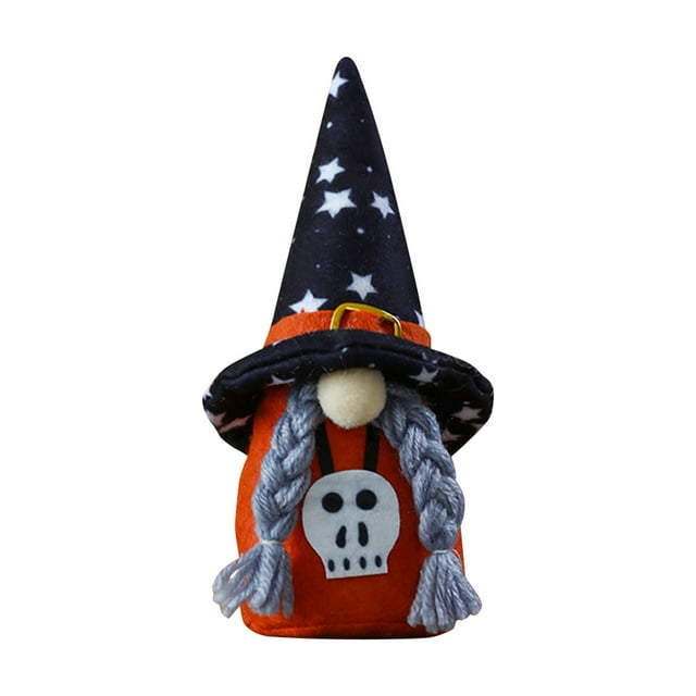 Xihbxyly Colgante de Gnomo de Halloween, Diseño Artesanal de Calabaza Bruja, Tela Suave, Decoración Versátil para Fiestas, Hogar, Oficina, 18 X 7 Cm