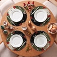thumbnail image 5 of Smile Snowman Trees Snowflakes Christmas Round Placemats Set of 4, 15 Inch Black, 5 of 7