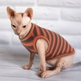 thumbnail image 7 of UOSIA Sphynx Cat Clothes, Breathable Hairless Cat Shirts, Stripe Kitten T-Shirts, 7 of 7