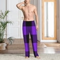 thumbnail image 2 of Fotbe Purple Buffalo Plaid Pantalones de Pijama para Hombre, Pantalones de Dormir, Pantalones de Casa con Cintura Ajustable y Bolsillos-Medium, 2 of 6