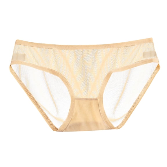 Women's Panties Low Waist Mesh Briefs Cute Seamless Panties No Show Underwear for Women 1 PC