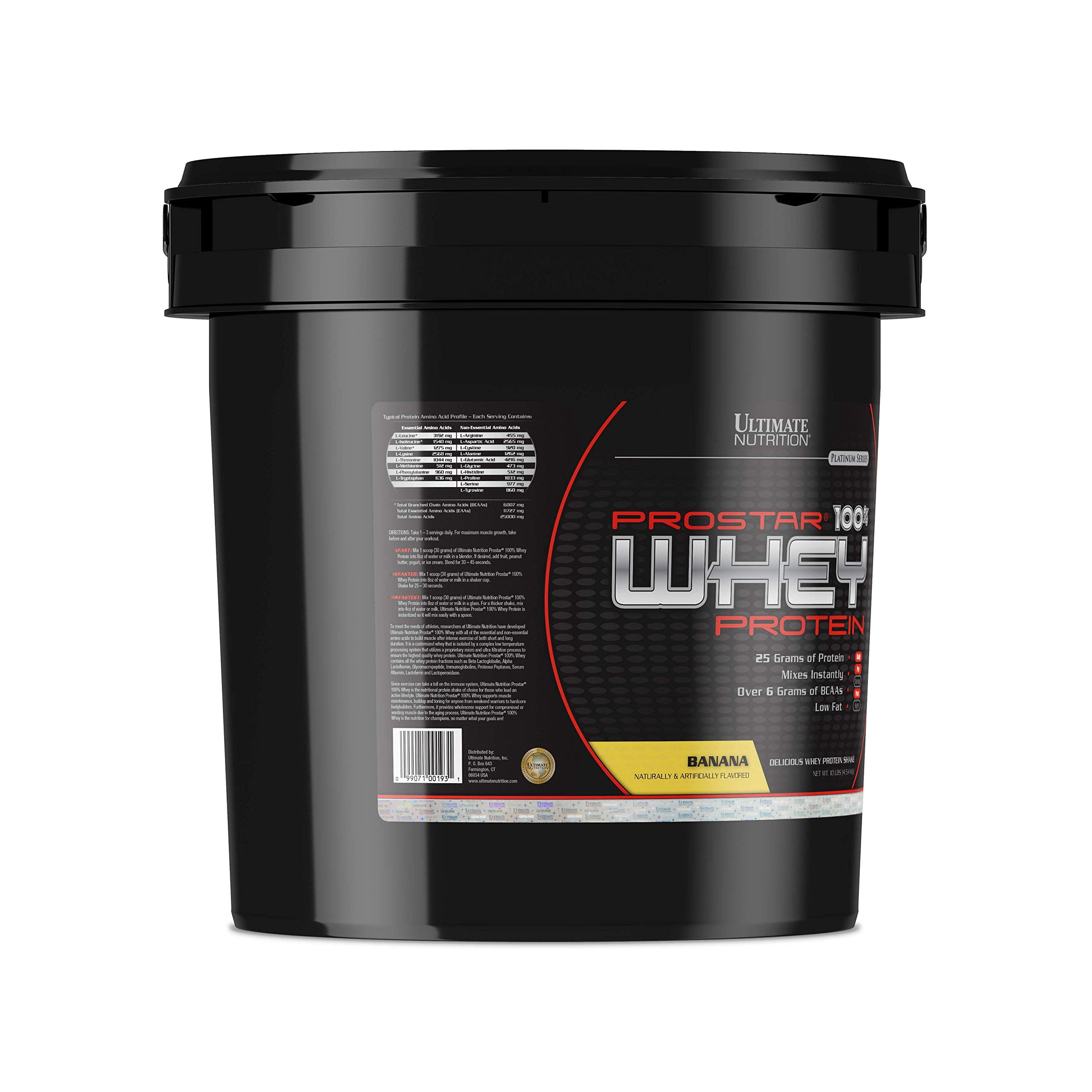 Ultimate Nutrition Prostar 100% Whey Protein Powder -banana10lb