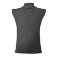thumbnail image 3 of Mens Sleeveless Tank Tops Casual Style Tunic Shirts for Stage Performance Spring Summer Autumn Solid Color Lace Up TeeBlackXXL, 3 of 3