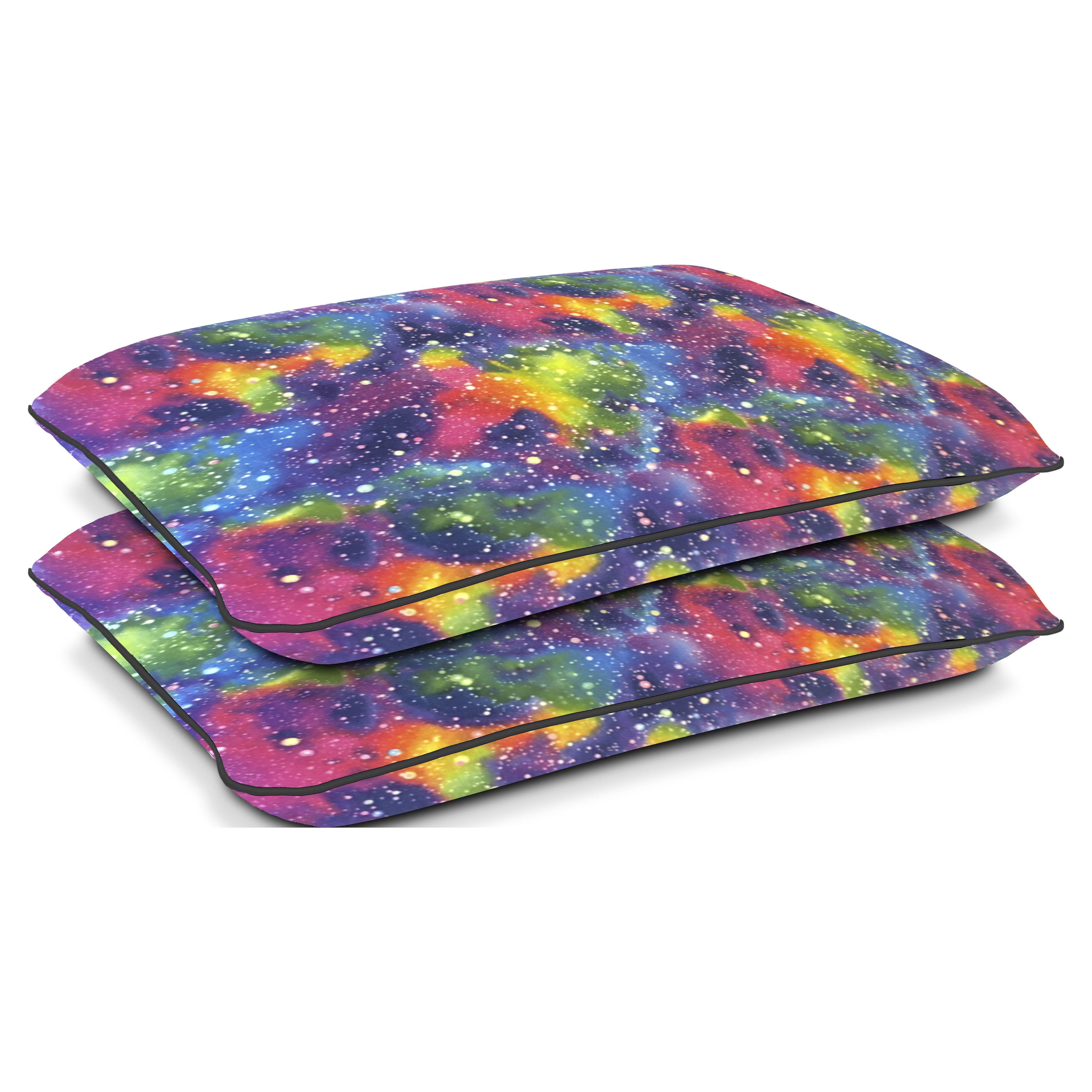 Memory Foam Fun Pillow with Cool-to-the-Touch Cover, Standard/Queen, Celestial, 2 Pack