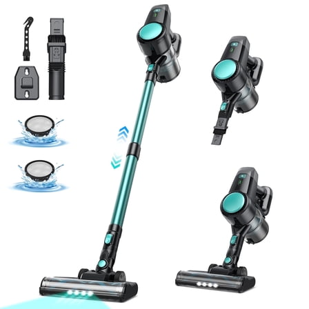 YOMA Cordless Vacuum Cleaner, Ultra-Lightweight Stick Vacuum, 6 in 1 Powerful Handheld Vacuum for Home Hard Floor Carpet Pet Hair