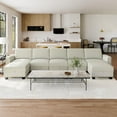 thumbnail image 3 of 140" Large U Shaped Sectional Couch with Ottoman Chaise, Convertible Modular Sectional Sofa with Ottomans, 7 Seat Comfy Corner Couch Lounge Modern Modular Couches for Living Room, Office, Beige, 3 of 9